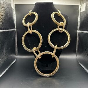 Charles Klein Gold Tone Large Circle Hoop Fashion Necklace 20"